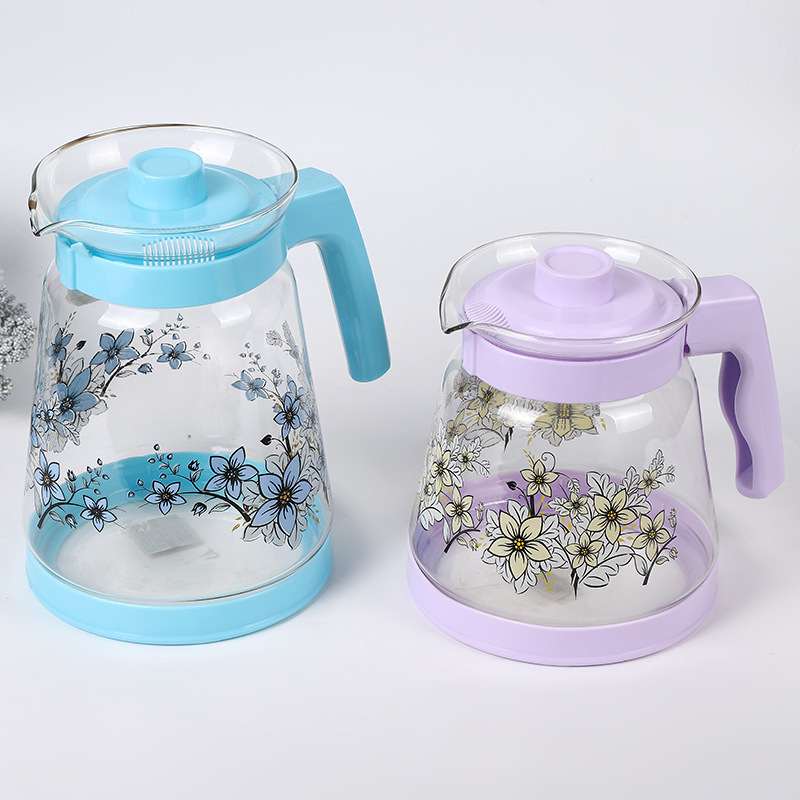 Uusi Teapot Kotitalouksien yksinkertainen Applique Creative Handle Design Cold Water Glass Pot Spot Custom Tukkukauppa